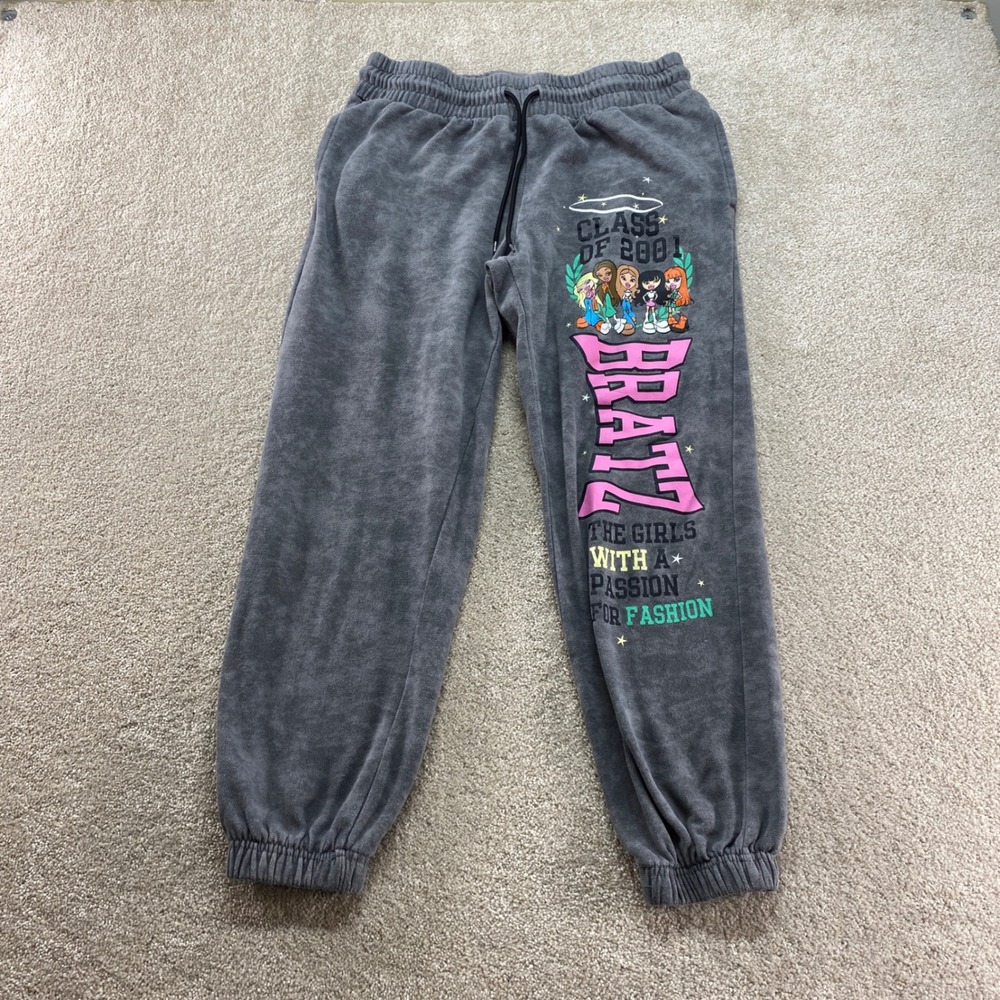 Bratz Sweatpants Joggers Youth Girls Large Gray Class of 2001 Graphic